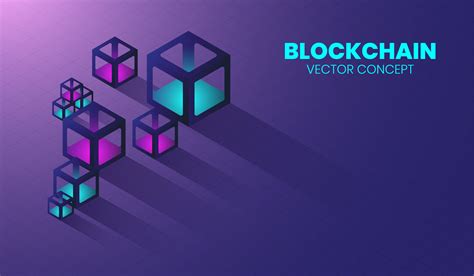 Blockchain new technology in 3d box and isometric concept, digital ...