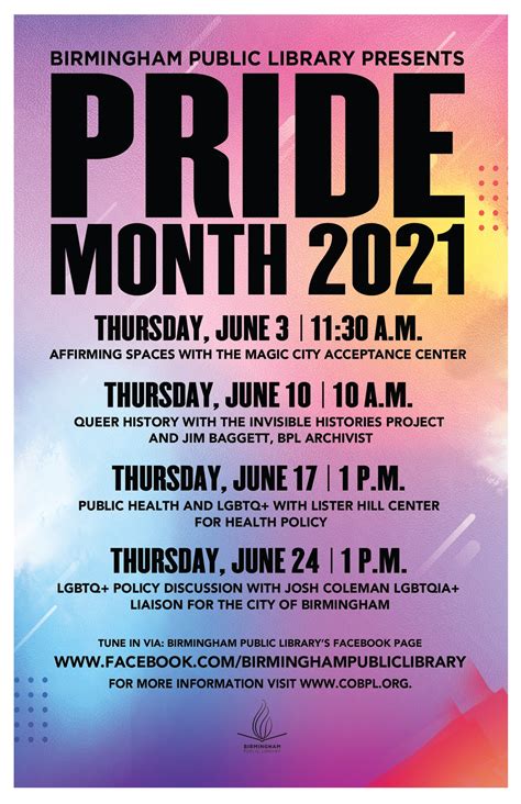 BPL Hosting Four Pride Month Programs During June