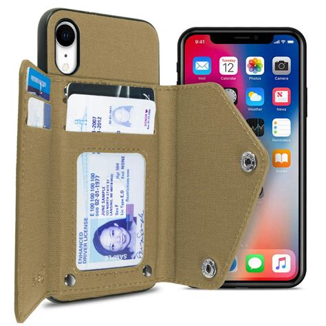 CoverON Apple iPhone XR (6.1") / 10R Wallet Case Fabric Backed ...