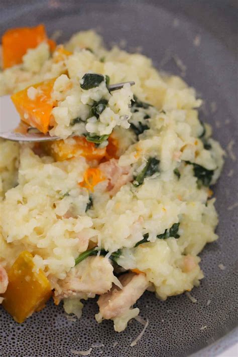 Thermomix Chicken, Pumpkin, Bacon & Baby Spinach Risotto - Thermobliss