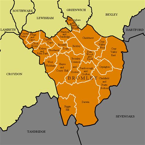 Bromley Map Region Political | Map of London Political Regional