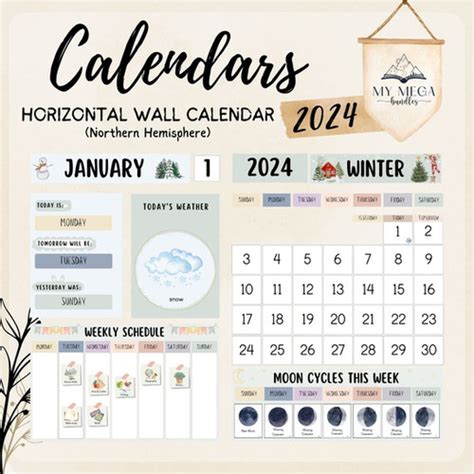 Perpetual Wall Calendar: Northern Hemisphere | My Mega Bundles