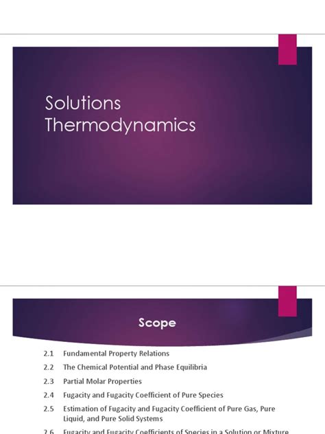 Thermodynamics of Solutions: Fundamental Concepts of Chemical Potential ...