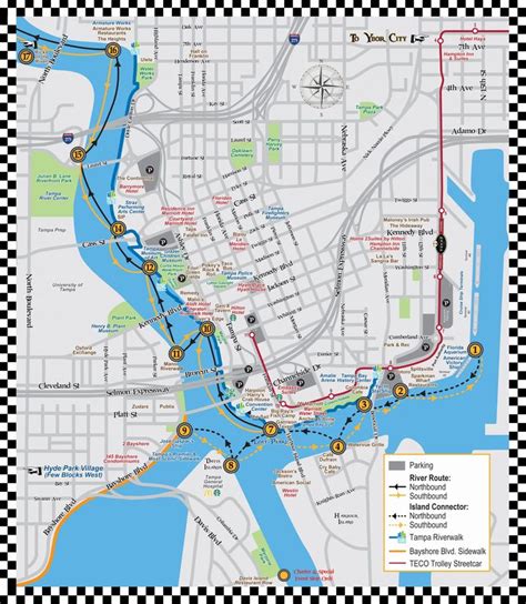 Maps And Stops Information and Details - Pirate Water Taxi | Tampa map, Tampa riverwalk, Trip