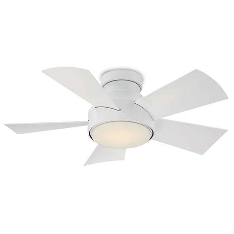 Modern Forms Vox 38 in. Indoor and Outdoor 5 Blade Smart Flush Mount Ceiling Fan in Matte White ...