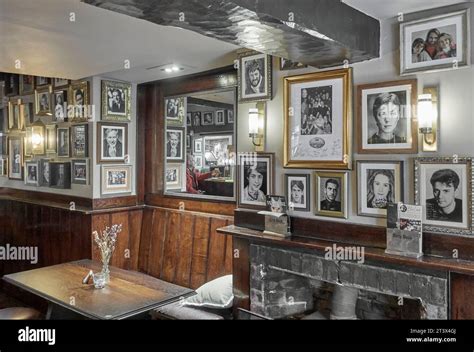 Dirty Duck pub interior, with photo gallery of Shakespeare actors, Waterside, Stratford upon ...