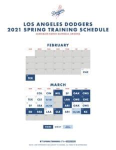 Dodgers 2021 Spring Training Schedule: Cactus League Opener Feb. 27 Vs. Cubs - SportsCity.com