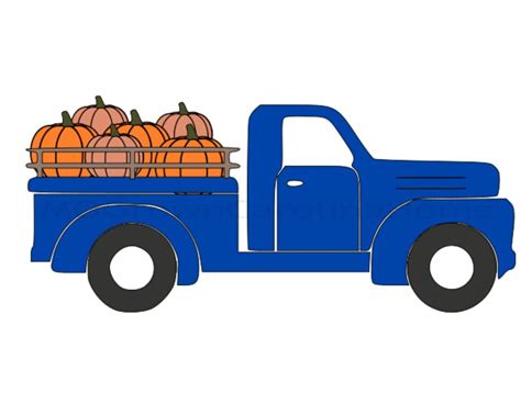 Little Blue Truck Svg Little Blue Pumpkin Truck Pumpkin - Etsy