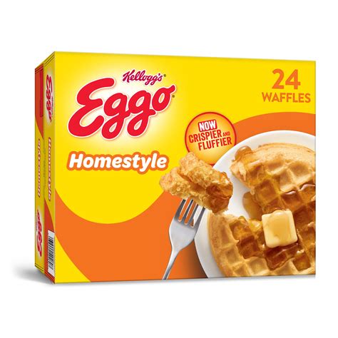 Kellogg's Eggo, Frozen Waffles, Homestyle, Family Pack, 24 Ct, 29.6 Oz - Walmart.com - Walmart.com