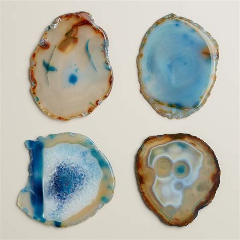 Blue Agate Coasters, Set of 4 | Agate coasters, Unique coasters, Coasters