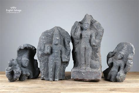 Carved granite sculptures from Indian temple