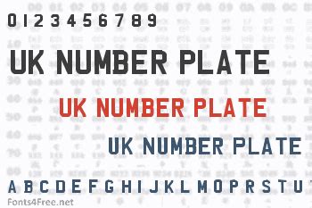 UK Number Plate Font Download - Fonts4Free