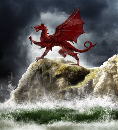 The Red Dragon | Welsh, Mythical creatures, Welsh dragon