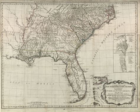 A general map of the Southern British Colonies in America, by B. Romans | Library of Congress