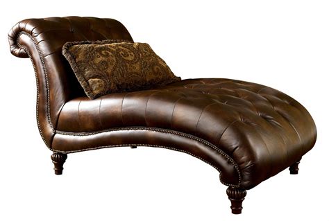 Claremore | Leather chaise lounge, Brown leather chaise lounge, Ashley ...