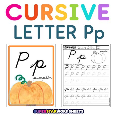 Cursive P - Superstar Worksheets