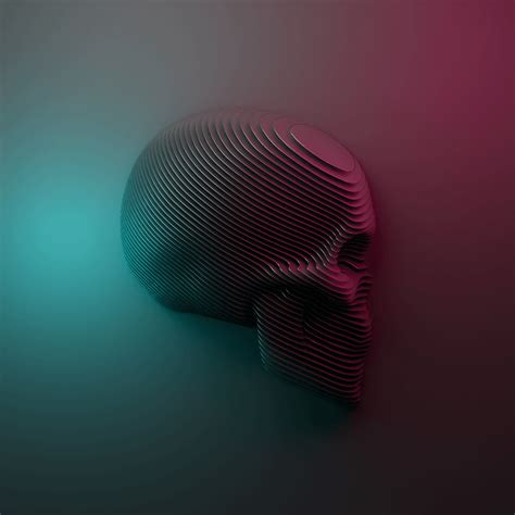 Minimalist Skull. Digital 3d. 2000x2000. : r/Art