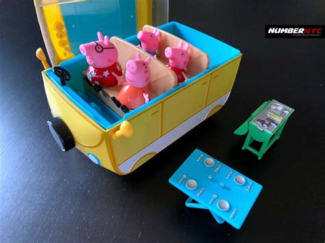 Peppa Pig & Full Family Yellow Camper Van Toy Vehicle has Removable Lid & Canopy - TV & Movie ...