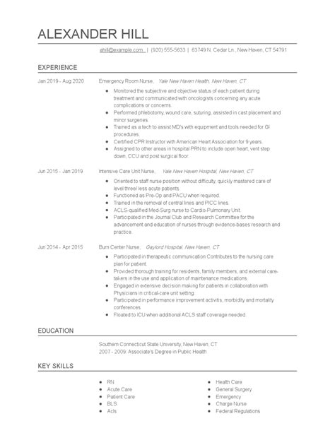 Emergency Room Nurse Resume Examples and Tips - Zippia