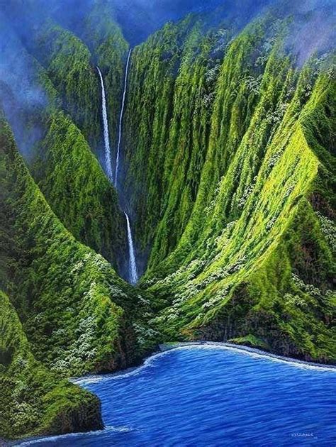 Papalaua Falls, Molokai County, Hawaii