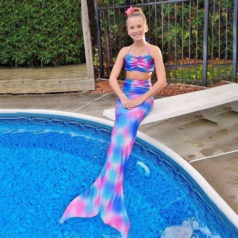 Girls Kids Mermaid Tail Swimmable Bikini Set Swimwear Swimsuit Swimming Costume Girls Bathing ...