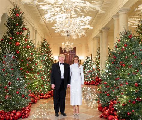 Melania Trump Dons Sleeveless Dress for White House Christmas Party | E ...