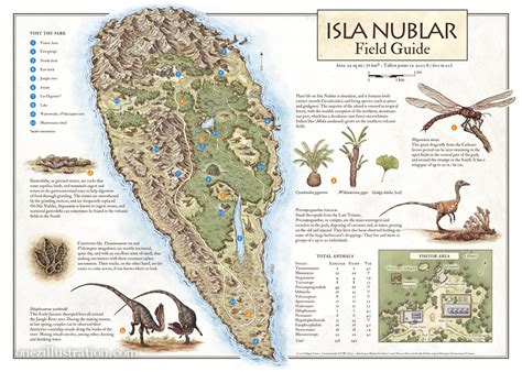 Isla Nublar field guide map - Filippo Vanzo | Illustrator & Cartographer