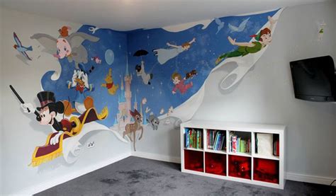 Disney Character Children's Playroom Mural | Playroom mural, Disney ...