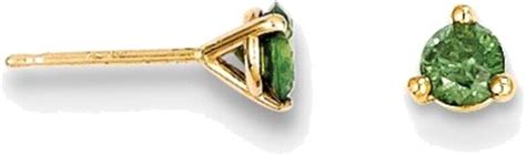 Amazon.com: .25ct. Green Diamond Stud Earrings in 14K Yellow Gold: Jewelry