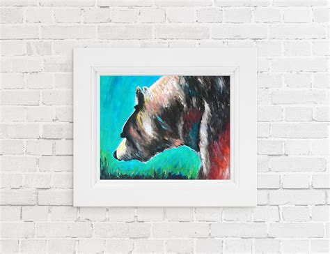 Bear Painting Abstract Bear Print Bear Canvas Print or Bear | Etsy