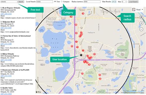 Know what businesses are nearby - Bing Maps Local Search API...