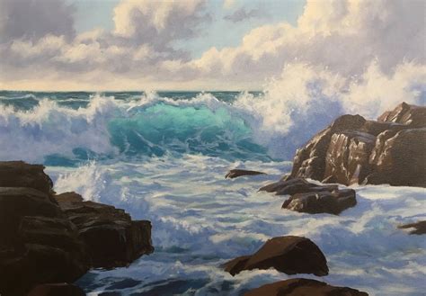 How to Paint a Dramatic Seascape in 5 Easy Steps | Beach art painting ...