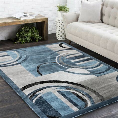 Delana New Modern Blue/Gray/Ivory Area Rug | Contemporary area rugs, Modern rugs, Rugs on carpet