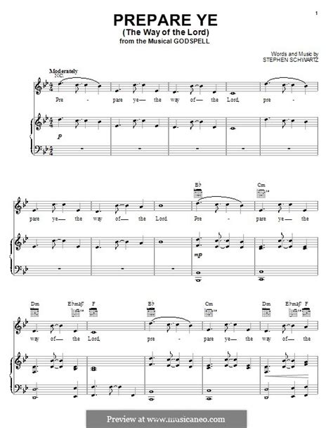 Prepare Ye (The Way of the Lord) by S. Schwartz - sheet music on MusicaNeo