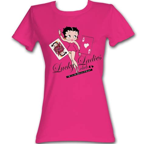 Betty Boop Lucky Lady Fuschia Junior Women's T-Shirt - Walmart.com