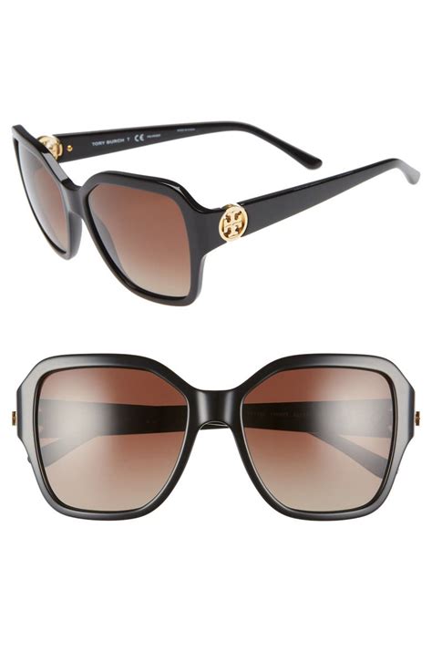 Tory Burch Reva 56mm Polarized Square Sunglasses | Nordstrom