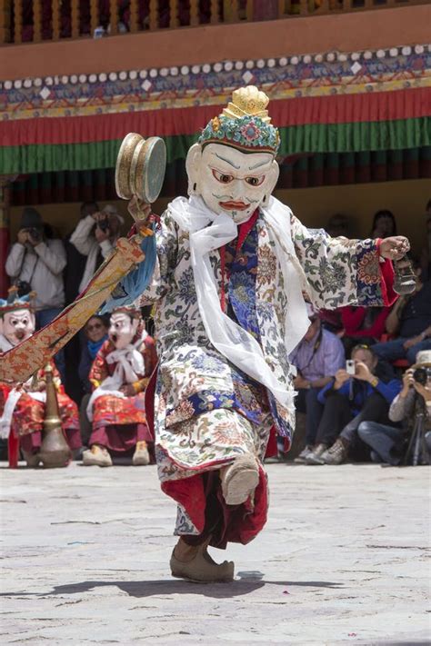 Tibetan Buddhist Lamas in the Mystical Masks Perform a Ritual Tsam ...