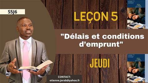 Leçon 5 - Délais et conditions d’emprunt (JEUDI)-LEÇON DE L'ÉCOLE DU ...