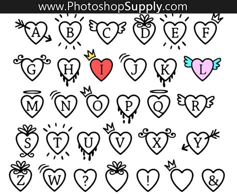 Heart Font - Photoshop Supply