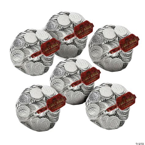 Bulk Fort Knox Silver Chocolate Coins - 6 Bags | Oriental Trading