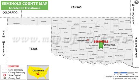 Seminole County Map, Oklahoma