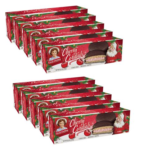 Little Debbie Cherry Cordials, 10 Boxes, 80 Individually Wrapped Snack ...