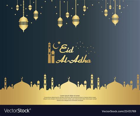 Eid al adha mubarak islamic greeting card design Vector Image