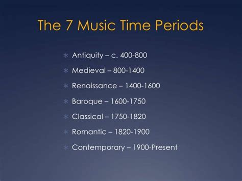 Musical time periods