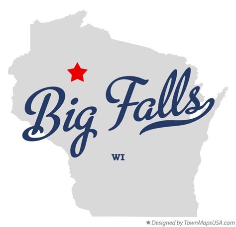 Map of Big Falls, Rusk County, WI, Wisconsin