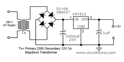 240vac To 12vdc Converter Circuit Diagram