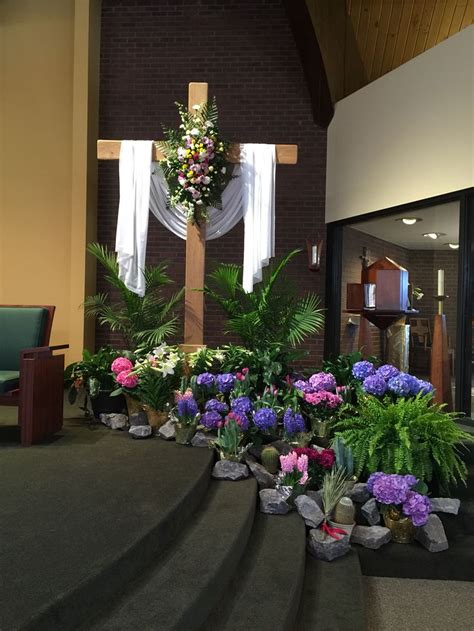 Easter morning | Easter church flowers, Church easter decorations ...