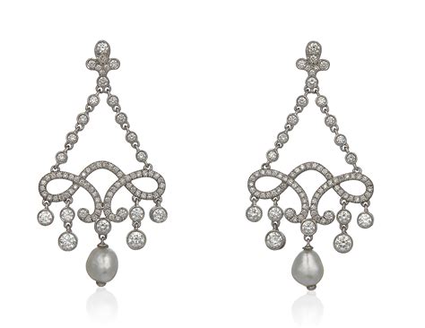 TIFFANY & CO. DIAMOND AND CULTURED PEARL EARRINGS, | Christie’s