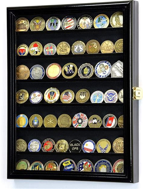 Military Challenge Coin Display Case Cabinet Holder Wall Rack 98% UV Lockable | Challenge coin ...