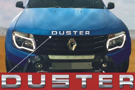 Duster chrome lettering stickers badge emblem for bonnet | Badge, Emblems, Dusters